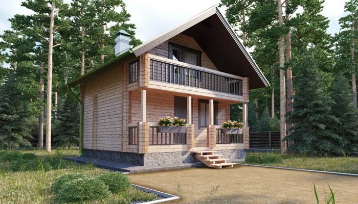 Дачные дома с мансардой и верандой - фото2