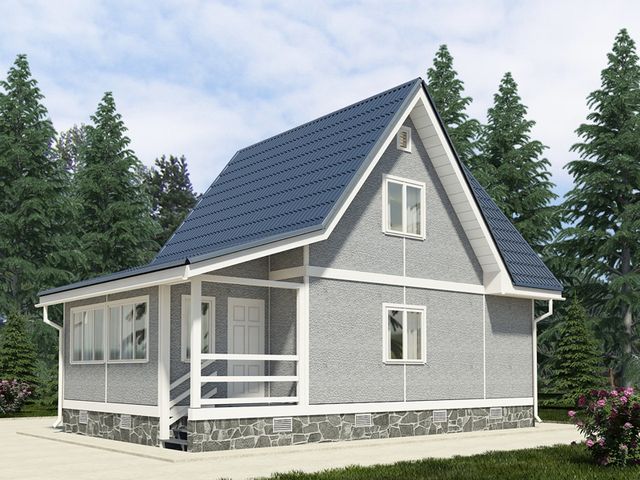 Дачные дома с мансардой и верандой - фото3