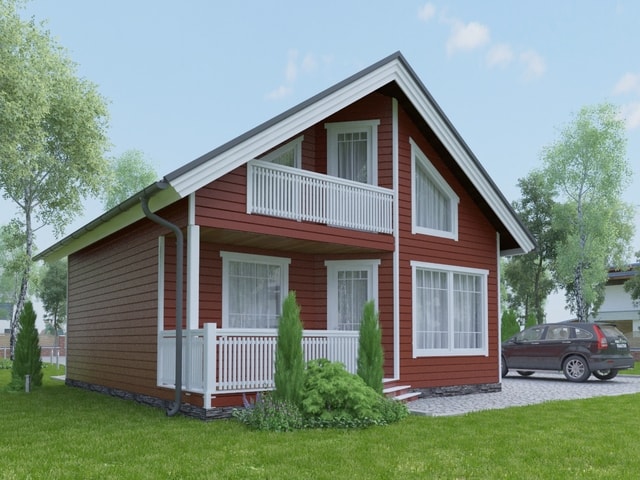 Дачные дома с мансардой и верандой - фото8