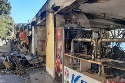 На Массандровском пляже в Ялте сгорело кафе