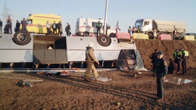 Недалеко от Керченской переправы попал в аварию пассажирский автобус