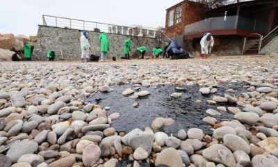 Пятна мазута достигли Евпатории на западном берегу Крыма