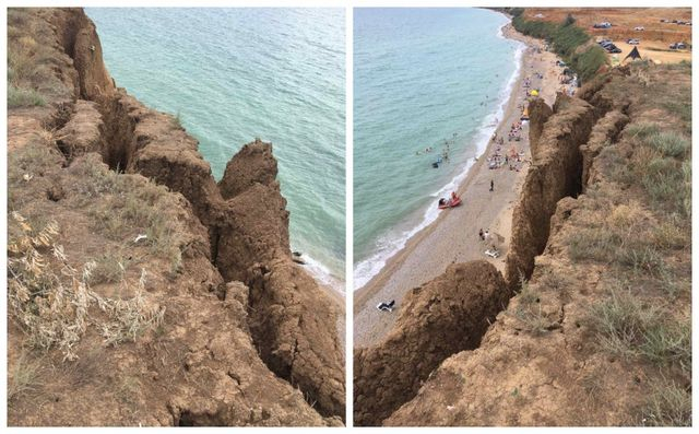 Под Севастополем обрушили очередной опасный склон на побережье