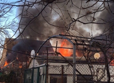 В г. Саки произошел сильнейший пожар (видео)