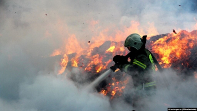 В Симферопольском районе произошел масштабный пожар