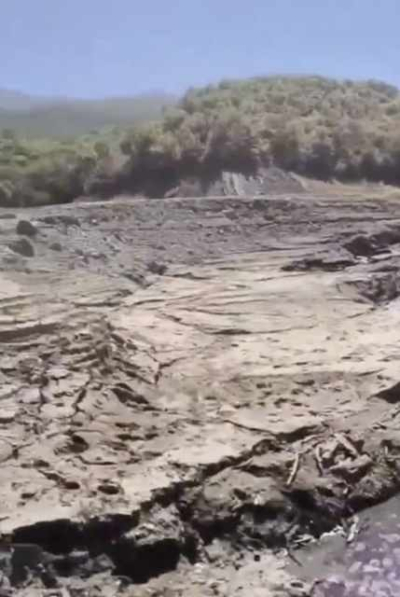 Изобильненское водохранилище на ЮБК практически высохло