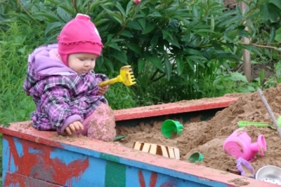 В Крыму вице-премьер покрасил качели 