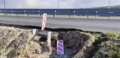 На новой трассе «Дубки - Левадки» произошло два обвала